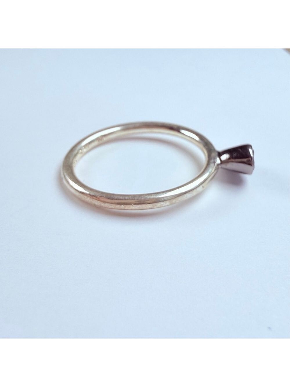 Soren Peter Jensen Onyx Danish Sterling Silver 925 Scandi Stacking Band Ring - Picture 5 of 9